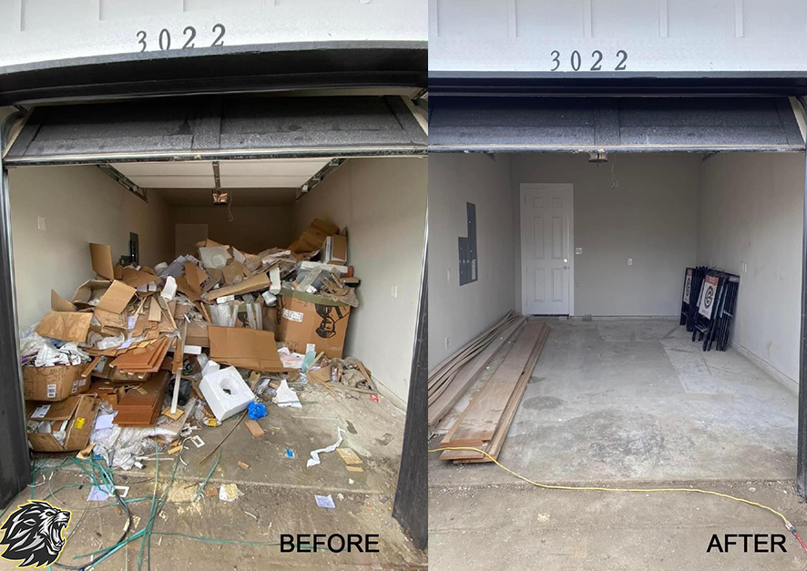 Cardboard Removal Before and after - The Strong Lion Junk Removal